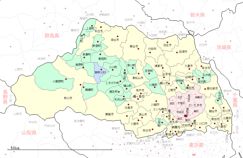 埼玉 県 と 群馬 県 の 地図