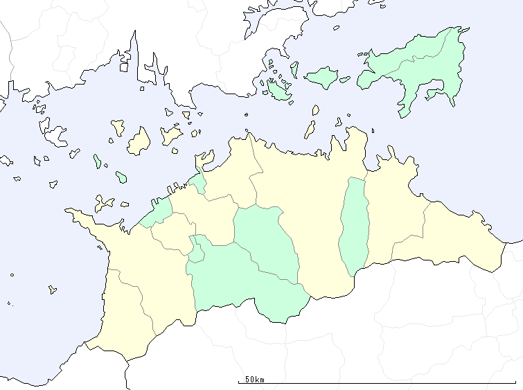 香川県の地図（地図のみ）