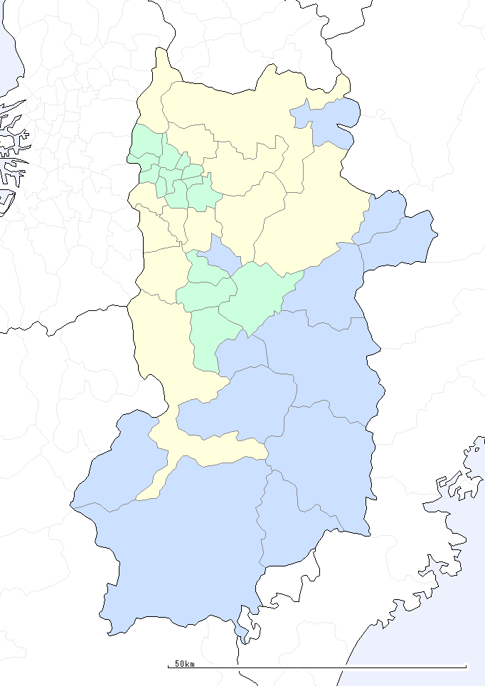 奈良県の地図（地図のみ）