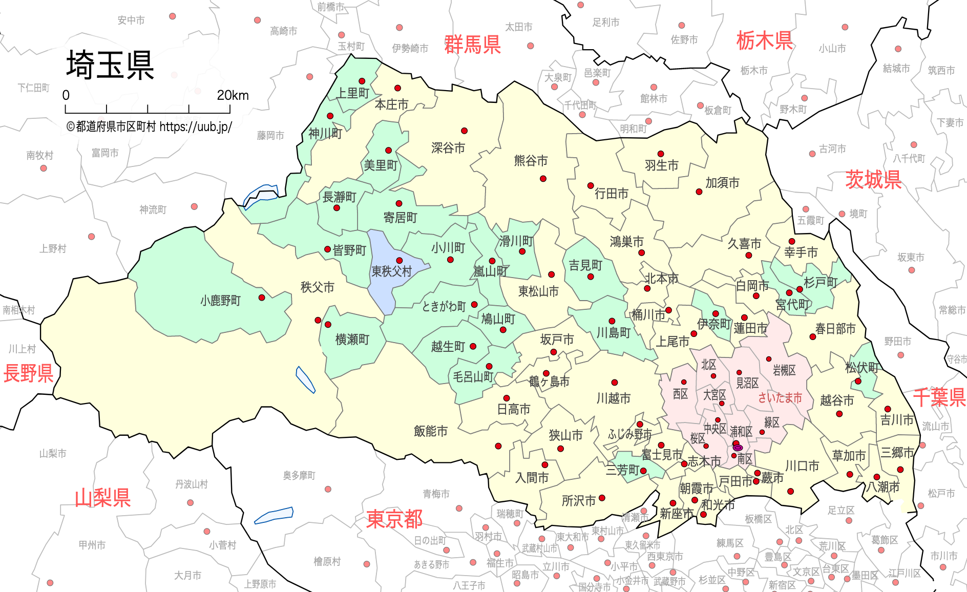 埼玉県の地図