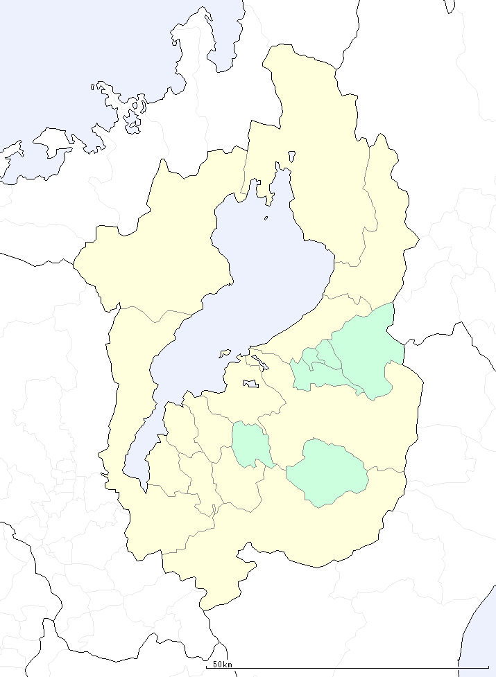 滋賀県の地図（地図のみ）