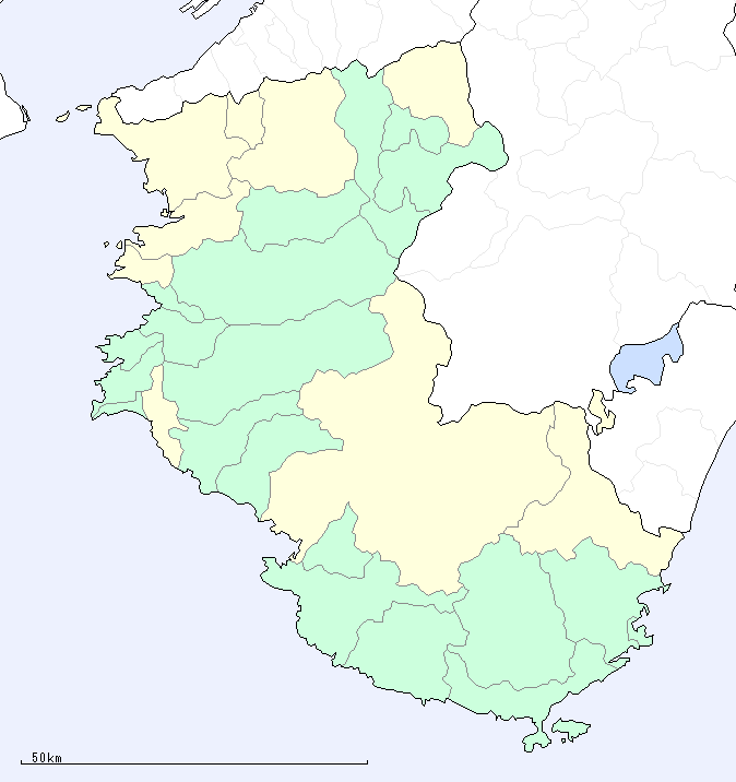 和歌山県の地図（地図のみ）